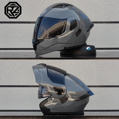 ORZ Casco Moto Modulare Flip Up – Doppia Visiera Integrale per Motocross e Racing Uomo Donna