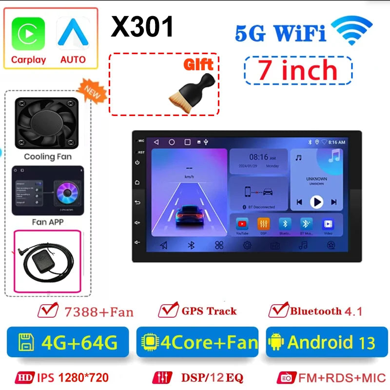 Autoradio Android 13 Universale 7/9/10 Pollici – 2 Din GPS WiFi CarPlay BT