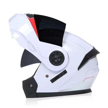 BLD Casco Moto Modulare Doppia Visiera – Flip Up Integrale per Motocross e Racing, Uomo e Donna