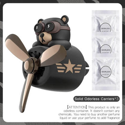 Profumatore Auto Orso Pilota DIY – Diffusore Aroma Clip Bocchetta Senza Profumo