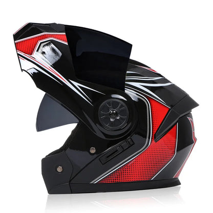 BLD Casco Moto Modulare Doppia Visiera – Flip Up Integrale per Motocross e Racing, Uomo e Donna