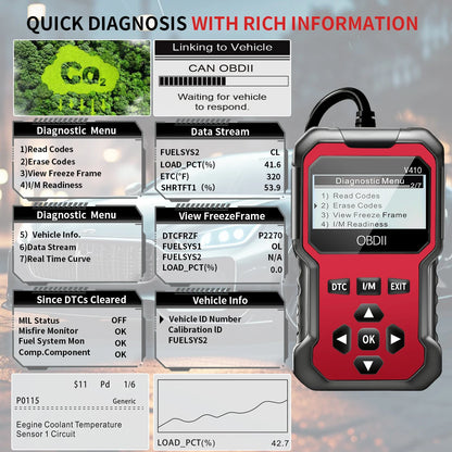 Scanner OBD2 Diagnostico Auto – Lettore Codici Errore Motore per Tutte le Auto dal 1996