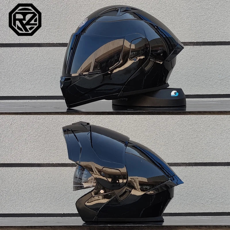 ORZ Casco Moto Modulare Flip Up – Doppia Visiera Integrale per Motocross e Racing Uomo Donna