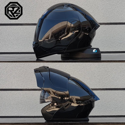 ORZ Casco Moto Modulare Flip Up – Doppia Visiera Integrale per Motocross e Racing Uomo Donna