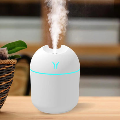 USB Mini Humidifier 250ml – Aroma Diffuser for Car and Home with Colorful LED Light