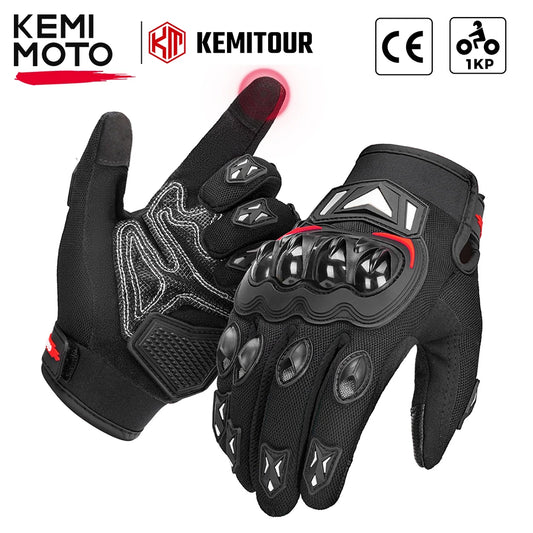 KEMITOUR Guanti Moto Estivi Touch Screen CE – Protezione MTB per Uomo e Donna