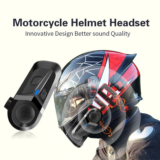 Auricolare Bluetooth 5.3 per Casco Moto – Vivavoce Wireless Impermeabile con Lettore Musicale