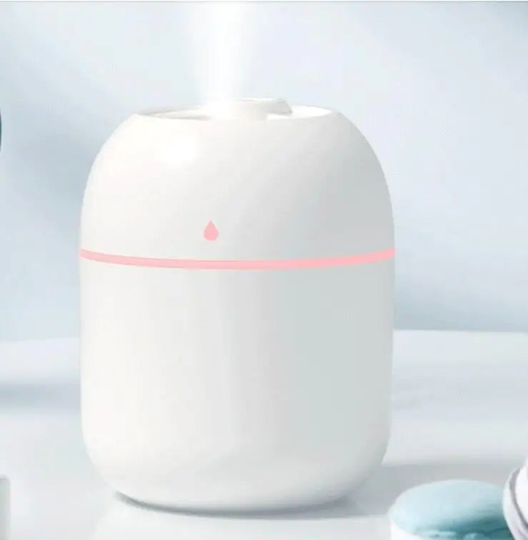 USB Mini Humidifier 250ml – Aroma Diffuser for Car and Home with Colorful LED Light