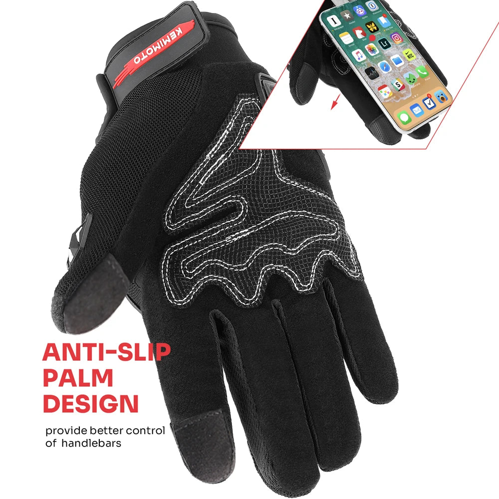 KEMITOUR Guanti Moto Estivi Touch Screen CE – Protezione MTB per Uomo e Donna