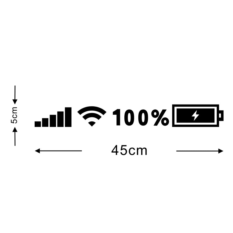 Adesivi Riflettenti per Auto – Wifi, Batteria, Segnale – Decal Divertenti