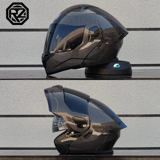 ORZ Casco Moto Modulare Flip Up – Doppia Visiera Integrale per Motocross e Racing Uomo Donna