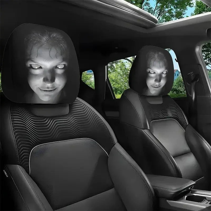 Coprisedile Poggiatesta Auto Halloween – 2 Pezzi Universali Elastici