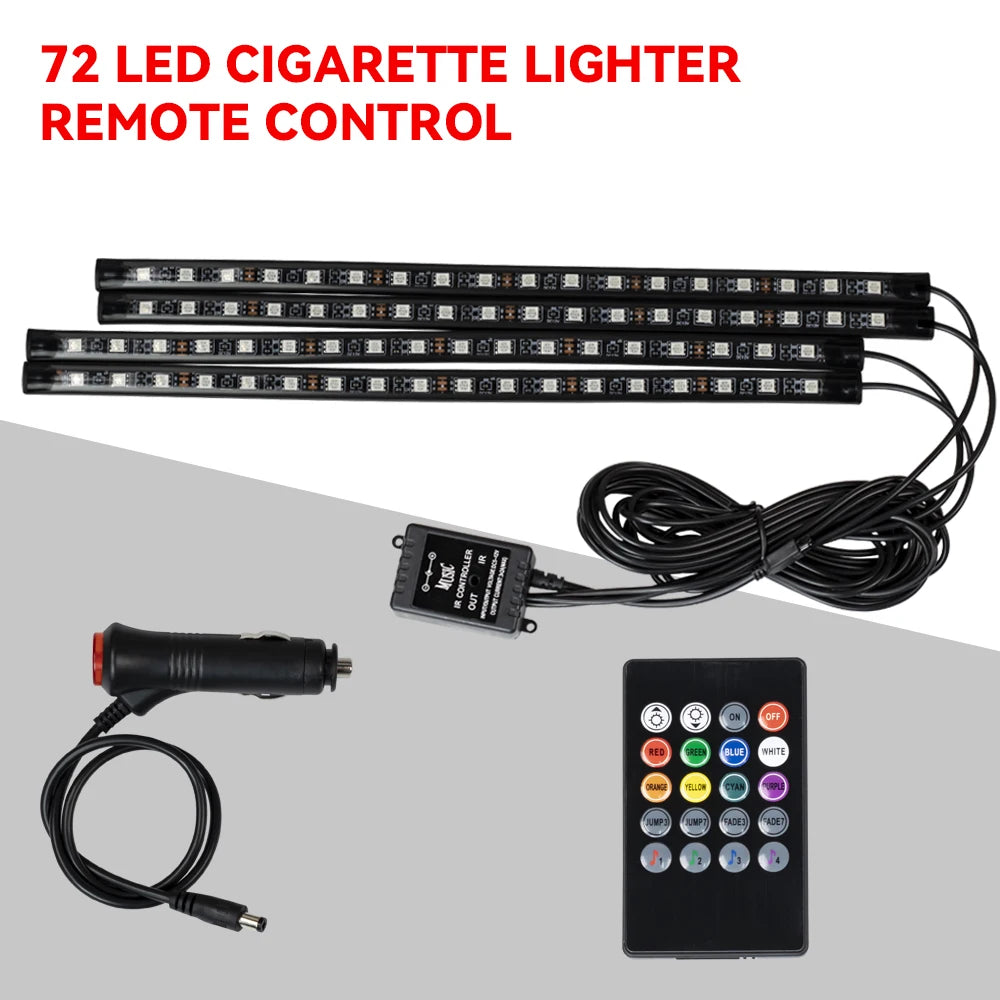 Car Ambient LED Lights 36/48/72 LED – Wireless Remote Control and RGB App