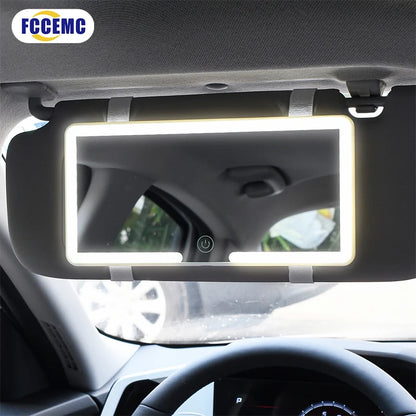 Specchietto Trucco LED per Parasole Auto – HD, Dimmerabile 3 Livelli, Touch Screen, Ricaricabile