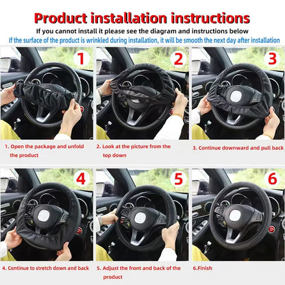 Coprivolante in Pelle Artificiale con Rilievo 3D – Senza Anello Interno per Auto 14,5-15"