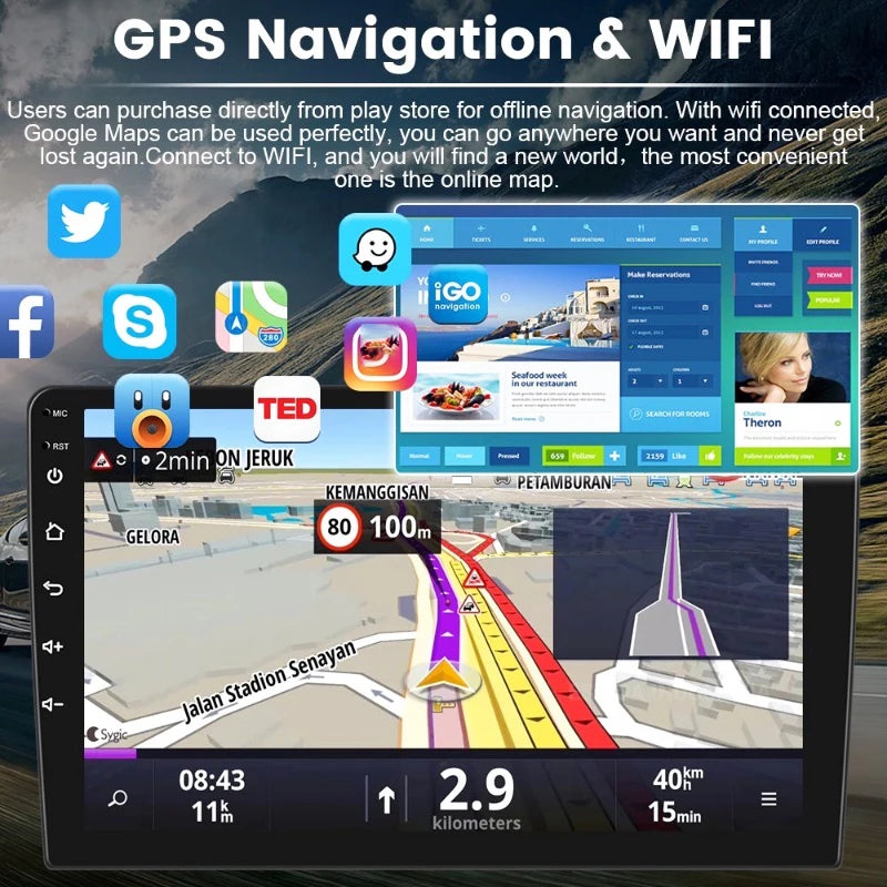 Autoradio Android 13 Universale 7/9/10 Pollici – 2 Din GPS WiFi CarPlay BT