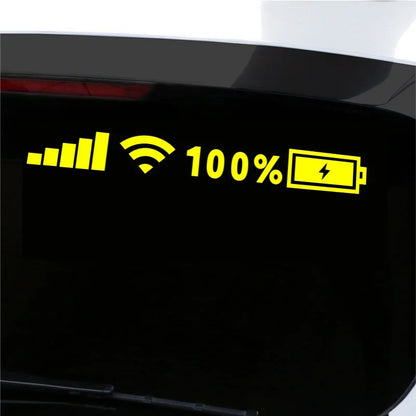 Adesivi Riflettenti per Auto – Wifi, Batteria, Segnale – Decal Divertenti